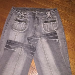 Younique Buttonfly denim boot cut jeans stretch